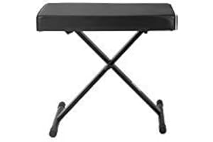 Knox Gear Keyboard Bench - X-Style Height Adjustable Piano Bench - Black Padded Piano Bench Adjustable Cushion - Piano Stool Keyboard Bench Seat for Music Chair Practice, Cello, Harp, Live Performance