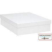 Martha Stewart Home Office with Avery Stack+Fit Shagreen Document Storage Box, White
