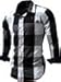 Neleus Men's Long Sleeve Button Down Plaid Shirts,112,Black,L,EUR XL