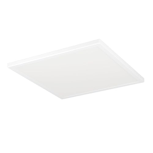 EGLO LED Deckenleuchte Rovito, runde Badezimmer Deckenlampe, Badlampe Decke aus Kunststoff in Weiß, Deckenbeleuchtung warmweiß-kaltweiß, IP44, 39x39 cm