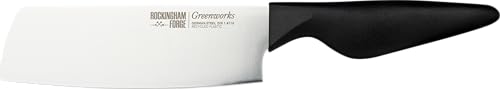Rockingham Forge Greenworks Nakiri Knife 16cm Blade, Black Recycled Plastic, German Stainless Steel, Dishwasher Safe