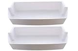 2-Pack Door Shelf Bins 2187172 for Whirlpool Kenmore Refrigerator fits PS328468 White - set of TWO