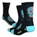 DeFeet AirEator HiTop Sugar Skull Cycling/Running Socks - AIRTSSB (Sugarskull black/neptune - S)