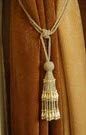 Pair - Off White Decorative handmade Tiebacks / Tassel / Curtain Holdback with Beads