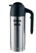 Service Ideas S2SN100SMET Steelvac Carafe, NSF, "Skim Milk" Etched, 1 L