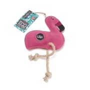 Green & Wilds Floyd the Flamingo dog toy (Suede & Rope)