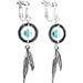 Handcrafted Dreamcatcher Dangle Clip On Earrings Created with Swarovski Crystals