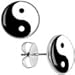 Black White Yin Yang Stud Earrings