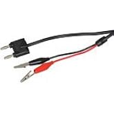 Jameco Benchpro GCA340-SM Double Banana Plug to Alligator Clip Test Lead, 18AWG, 600V, 105 Degree C, 3' Length