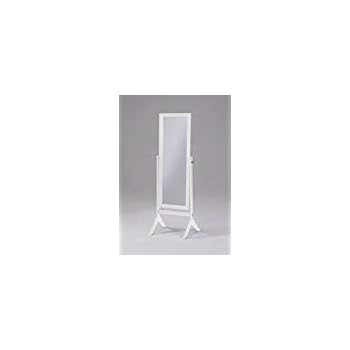 White Finish Wooden Cheval Bedroom Free Standing Floor Mirror (Cheval White) by eHomeProducts