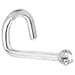 14k White Gold 1.5mm (0.015 cttw) Genuine Diamond Left Nostril Screw 20 Gauge