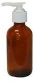Your Oil Tools 8 Oz Amber Glass Bottle with White Pump Top (Sold Individually