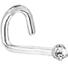 14k White Gold 1.5mm Diamond (0.015 cttw) Left Nostril Screw 18 Gauge
