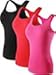 NELEUS Women's 3 Pack Compression Athletic Tank Top for Yoga Running,Black,Red,Rose,EU L,US M