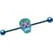 Body Candy Light Blue Anodized Titanium Steel Baby Blue Sugar Skull Industrial Barbell 14 Gauge 36mm