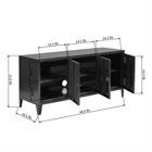 HouseinBox Office File Storage Metal Cabinet 3 Door Cupboard Locker Organizer Console Stand 3-in-1,Black
