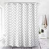 ☀ Dergo ☀Shower Curtain Hotel Quality White Striped Water-Repellent Mold Resistant Fabric Shower Curtain
