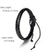 Flongo 2PCS Men's Womens Braided Black & Brown Leather Rope Woven Wrap Surfer Cuff Bracelets Set, Fit 7.6-10.6 inch Wrist