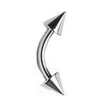 16g Surgical Steel Curved Barbell Eyebrow Ring Spike Body Piercing 16 Gauge 5/16
