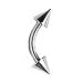 16g Surgical Steel Curved Barbell Eyebrow Ring Spike Body Piercing 16 Gauge 5/16" 3mm spike By Eg Gifts