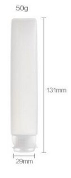 6PCS 50g White Empty Travel Refillable Plastic Soft Tubes Bottle Packing Make up Cosmetics Container For Facial Cleanser Shampoo Cleanser Showe Body Lotion
