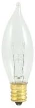 Chandelier Bulbs(petite), 130volt, Candelabra Base, 25watts Clear Flame Tip (10 Pack)