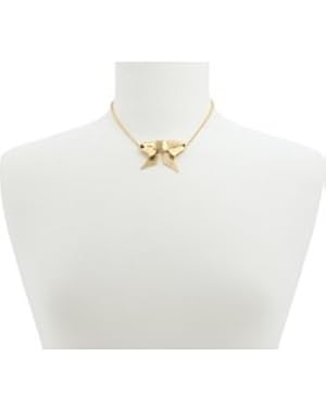 'All Wrapped Up' Small Bow Pendant Necklace goldtone