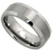 Rosenthal Collection Beveled Edge Center Brushed Finish 8mm Comfort Fit Mens Tungsten Carbide Wedding Band Ring Sizes (10)