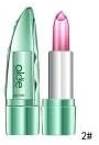 Women Girl Organic Aloe Vera Jelly Lip Gloss Lipstick Change Color Temperature Moistourizing Lip Temperature-changed, waterproof, long lasting (B)