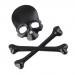 3D Metal Skull Crossbones Emblem Car Truck Motor Decal Badge Sticker -Black