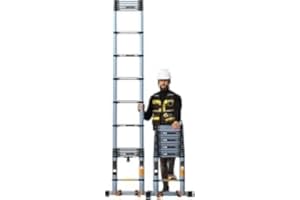 ZAIHW Extra Tall Aluminum Extension Ladder 28 Ft / 8m, Heavy Duty Tallest Telescoping Ladder for Outdoor Work, Portable Ladders Extendable (Color : Black)