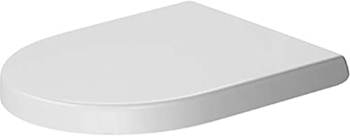 Duravit WC-Sitz Starck 2/Darling New, Toilettendeckel mit Absenkautomatik, Klodeckel aus Duroplast, mit Edelstahl Scharnieren, Weiss