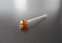 Qiuxiaoaa Quartz + Clear Glass Smoking-Nail Colored Straight Tube Pipe with 510 Threaded Smoking-Nail Brown