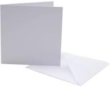 50 Pack of 8x8 Square White Card Blanks with gummed envelopes 300gsm Card 210mm When Folded and 220mm Envelopes