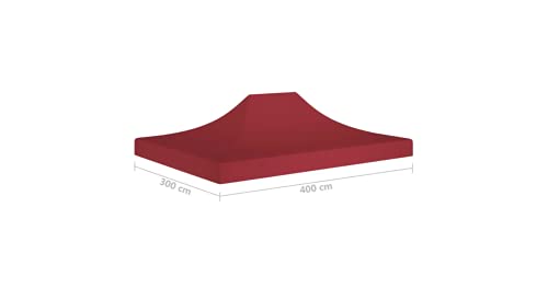 Partyzelt-Dach 4x3 m Burgunderrot 270 g/m² Gartenbauten Pavillon-Rahmen Dächer für Pavillions stabil – Bild 3