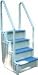 Confer Plastics Above Ground Swimming Pool Ladder | Heavy Duty | White Frame With Blue Steps | Deck Height Up To 60 Inches | Makes Getting In & Out Of Pool A Lot Easier primary