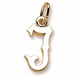 Rembrandt Charms Letter J Charm, Gold Plated Silver