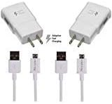 Galaxy S7 S7 Edge S6 S6 Edge G2 G3 G4 for Adaptive Fast Charger Micro USB 2.0 Cable Kit {Wall Charger + 5FT Cable} Fast Charging for up to 50% [Necano] (White 2 Packs)