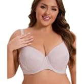 Women's Plus Size Underwire Bra 2XL-4XL | 3D Side Support & Anti-Sagging | Fixed Lace Cups w/Wide Adjustable Straps