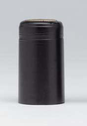 Solid black - matte - pvc shrink caps with tear off 100…