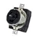 Leviton CS8369 50 Amp, 3PY, 250 Volt AC, Black and White Locking Flush Mount Receptacle, Industrial Grade, Grounding, California-Style, Black