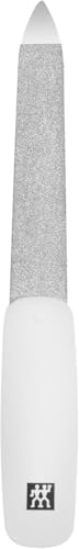 ZWILLING Nail File (sapphire coating, polished file tip, ergonomic shape, coarse and fine grained file surfaces), White, 90 mm