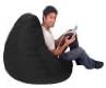 Black Plush Large Bean Bag Cover