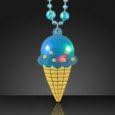 BlinkROCK Light Up Ice Cream Cone Beaded Necklace Blue