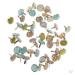 Jili Online 100 Pieces Mixed Metal Mini Decorative Brads Paper Fasteners for Paper Crafts Scrapbook DIY 12mm