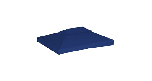 Dachplane für Pavillon mit Kaminabzug Gartenbauten Pavillon-Rahmen Dächer für Pavillions stabil 310 g/m² 4×3 m Blau – Bild 5
