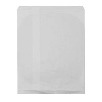 50 Bags Flat Plain Paper or Patterned Bags for candy, cookies, merchandise, pens, Party favors, Gift bags (8.5" x 11", Plain White)