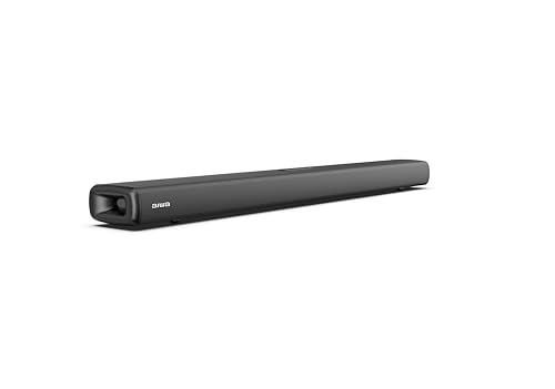 Aiwa Barra de Sonido AWSBRK Bluetooth 2.0 CH con LED, HDMI, 80W, Negro, 50/60 Hz, Sonido Potente para TV, Conexiones USB y Auxiliar, Diseño Slim Plus!