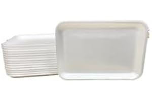 BARK AND LINDY Crafts Foam Trays, White Foam Meat Tray Paint and Ink Mixing Trays Food Tray School Printmaking Trays for DIY Crafts 8 1/4" x 5 3/4" (10)