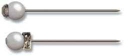 Jenni Bowlin Studio Superior Pearl & Rhinestone Stick Pins #18 1.5" 8/Pkg.Pewter